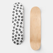 Patroon van poten, hondenpoten, zwarte poten persoonlijk skateboard (Voorkant)