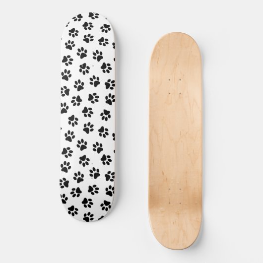 Patroon van poten, hondenpoten, zwarte poten persoonlijk skateboard (Voorkant)