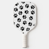 Patroon van poten, hondenpoten, zwarte poten pickleball paddle (Voorkant)