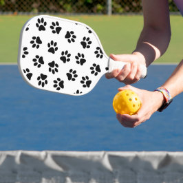 Patroon van poten, hondenpoten, zwarte poten pickleball paddle