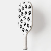 Patroon van poten, hondenpoten, zwarte poten pickleball paddle (Links)