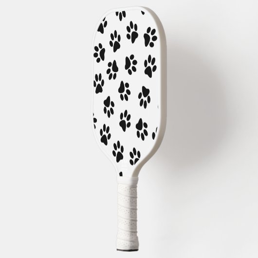 Patroon van poten, hondenpoten, zwarte poten pickleball paddle (Links)