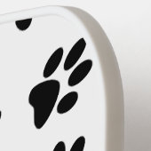 Patroon van poten, hondenpoten, zwarte poten pickleball paddle (Links Detail)