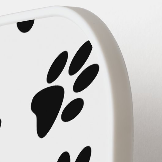 Patroon van poten, hondenpoten, zwarte poten pickleball paddle (Links Detail)