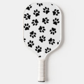 Patroon van poten, hondenpoten, zwarte poten pickleball paddle (Achterkant)