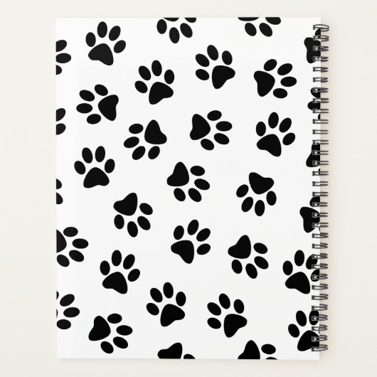 Patroon van poten, hondenpoten, zwarte poten planner (Achterkant)