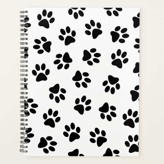 Patroon van poten, hondenpoten, zwarte poten planner (Voorkant)