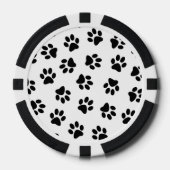 Patroon van poten, hondenpoten, zwarte poten poker chips (Voorkant)