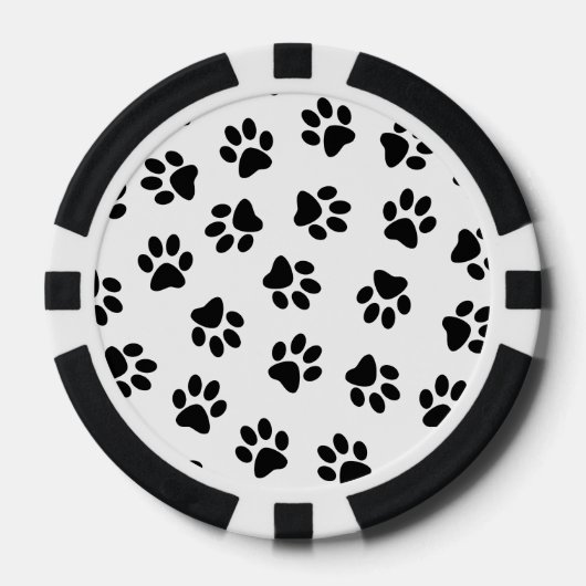 Patroon van poten, hondenpoten, zwarte poten poker chips (Voorkant)