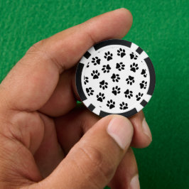 Patroon van poten, hondenpoten, zwarte poten poker chips