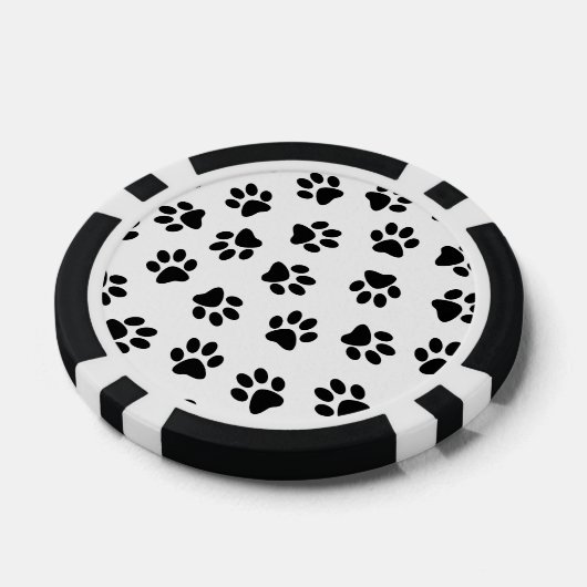 Patroon van poten, hondenpoten, zwarte poten poker chips (Enkel)