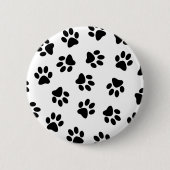 Patroon van poten, hondenpoten, zwarte poten ronde button 5,7 cm (Voorkant)