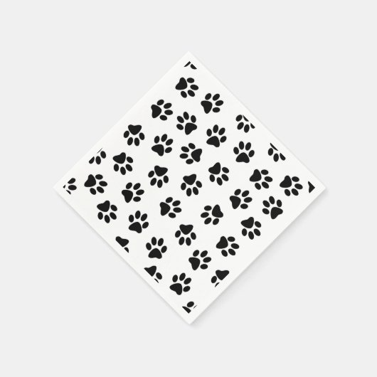 Patroon van poten, hondenpoten, zwarte poten servet (Hoek)
