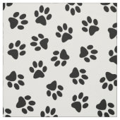 Patroon van poten, hondenpoten, zwarte poten stof (Swatch)