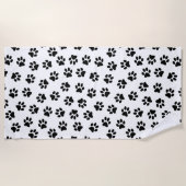 Patroon van poten, hondenpoten, zwarte poten strandlaken (Voorkant)