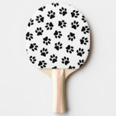 Patroon van poten, hondenpoten, zwarte poten tafeltennisbatje (Voorkant)
