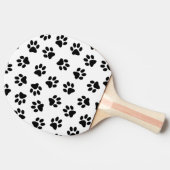 Patroon van poten, hondenpoten, zwarte poten tafeltennisbatje (Zijkant)