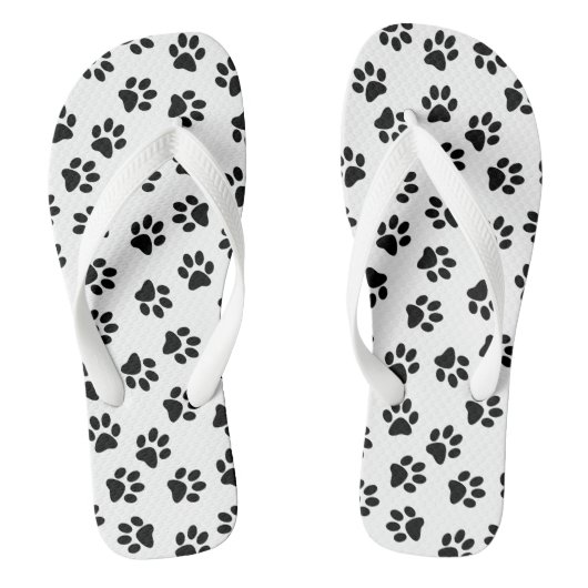 Patroon van poten, hondenpoten, zwarte poten teenslippers (Voetbed)