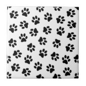 Patroon van poten, hondenpoten, zwarte poten tegeltje (Voorkant)