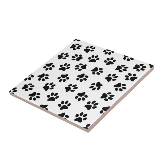 Patroon van poten, hondenpoten, zwarte poten tegeltje (Zijkant)
