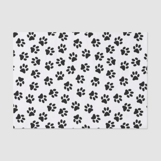 Patroon van poten, hondenpoten, zwarte poten tissuepapier (Voorkant)