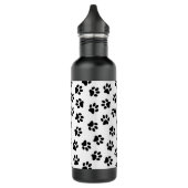 Patroon van poten, hondenpoten, zwarte poten waterfles  (Links)