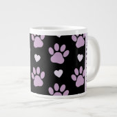 Patroon van poten, Lila poten, harten, Jouw naam Grote Koffiekop (Voorkant rechts)