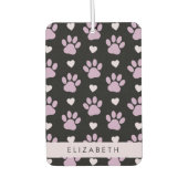 Patroon van poten, Lila poten, harten, Jouw naam Luchtverfrisser (Voorkant)