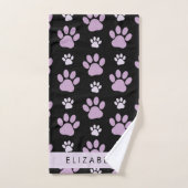 Patroon van poten, Lila poten, hondenpoten, Jouw n Bad Handdoek (Handdoek)