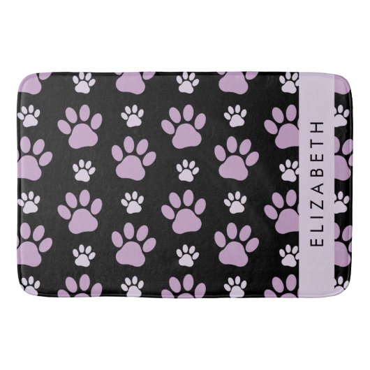 Patroon van poten, Lila poten, hondenpoten, Jouw n Badmat (Voorkant)