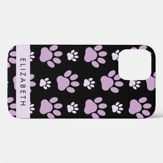 Patroon van poten, Lila poten, hondenpoten, Jouw n Case-Mate iPhone Case (Achterkant (horizontaal))