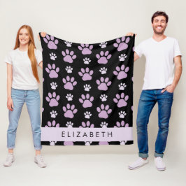 Patroon van poten, Lila poten, hondenpoten, Jouw n Fleece Deken