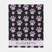 Patroon van poten, Lila poten, hondenpoten, Jouw n Fleece Deken (Voorkant)