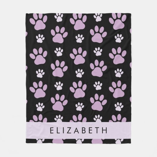Patroon van poten, Lila poten, hondenpoten, Jouw n Fleece Deken (Voorkant)