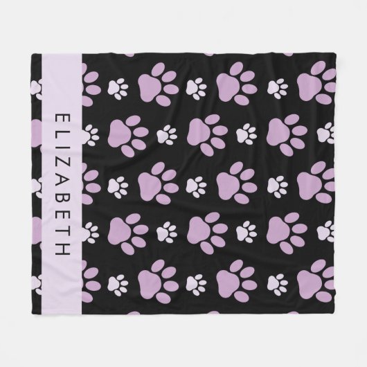 Patroon van poten, Lila poten, hondenpoten, Jouw n Fleece Deken (Voorkant (Horizontaal))