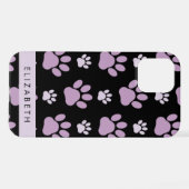 Patroon van poten, Lila poten, hondenpoten, Jouw n iPhone Hoesje (Achterkant horizontaal)