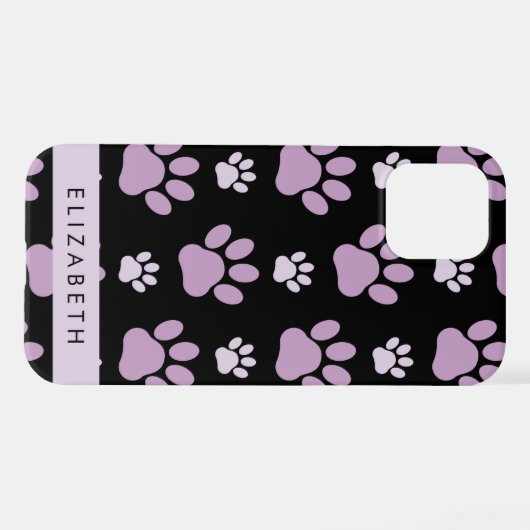 Patroon van poten, Lila poten, hondenpoten, Jouw n iPhone Hoesje (Achterkant horizontaal)