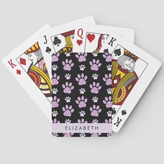 Patroon van poten, Lila poten, hondenpoten, Jouw n Pokerkaarten (Achterkant)