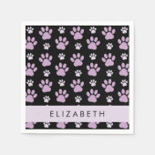 Patroon van poten, Lila poten, hondenpoten, Jouw n Servet (Voorkant)