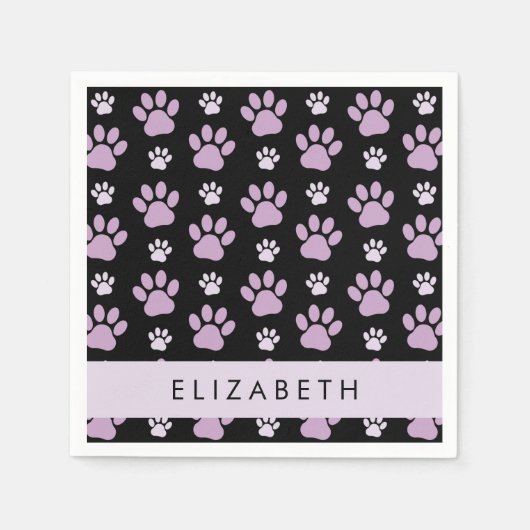 Patroon van poten, Lila poten, hondenpoten, Jouw n Servet (Voorkant)