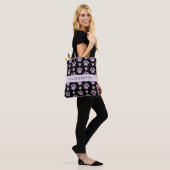 Patroon van poten, Lila poten, hondenpoten, Jouw n Tote Bag (Op model)