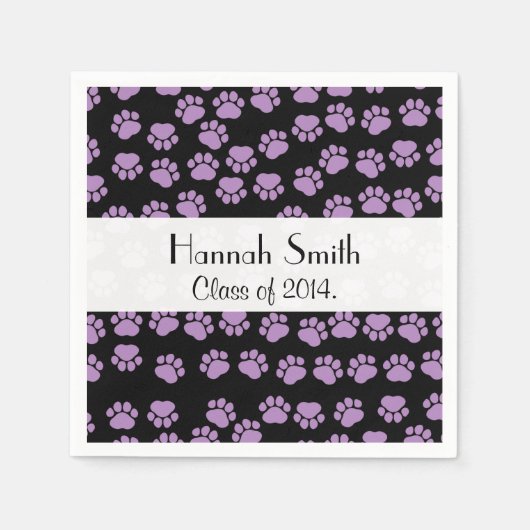 Patroon van poten, Lila poten, ovendraaien, Afstud Servet (Voorkant)