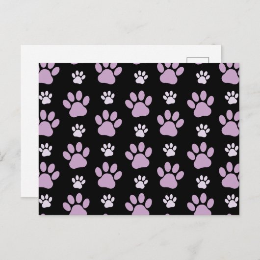 Patroon van poten, Lila poten, ovendraaien, verfdr Briefkaart (Voorkant / Achterkant)