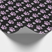 Patroon van poten, Lila poten, ovendraaien, verfdr Cadeaupapier (Hoek)