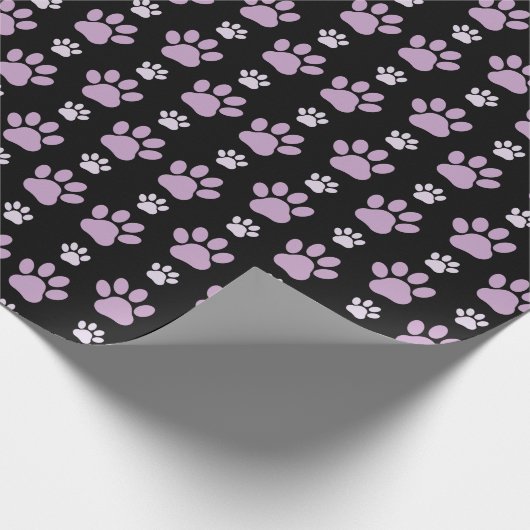 Patroon van poten, Lila poten, ovendraaien, verfdr Cadeaupapier (Hoek)