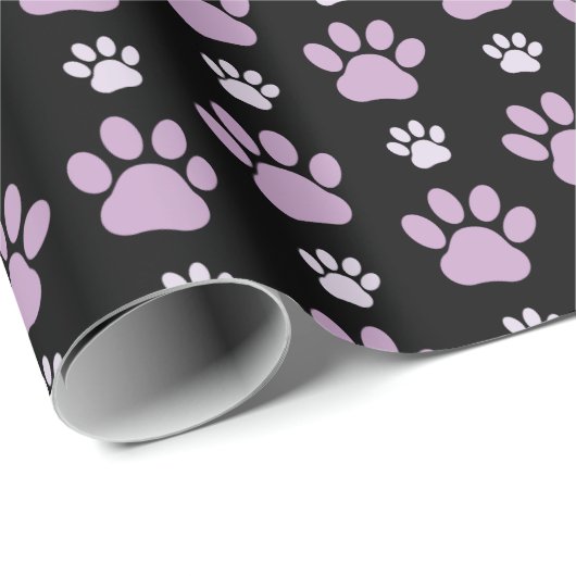 Patroon van poten, Lila poten, ovendraaien, verfdr Cadeaupapier (Rol Hoek)