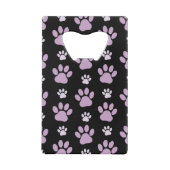 Patroon van poten, Lila poten, ovendraaien, verfdr Creditkaart Flessenopener (Achterkant)