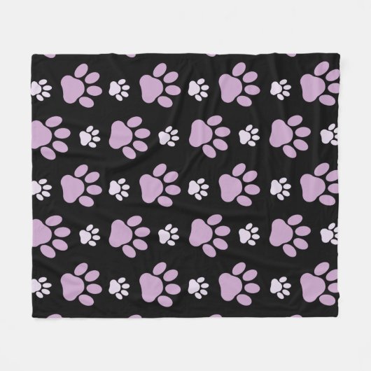 Patroon van poten, Lila poten, ovendraaien, verfdr Fleece Deken (Voorkant (Horizontaal))
