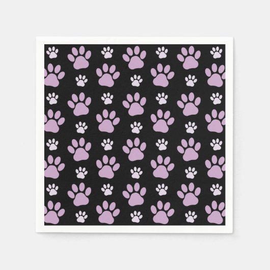 Patroon van poten, Lila poten, ovendraaien, verfdr Servet (Voorkant)