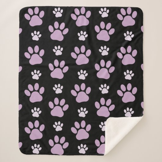 Patroon van poten, Lila poten, ovendraaien, verfdr Sherpa Deken (Voorkant)